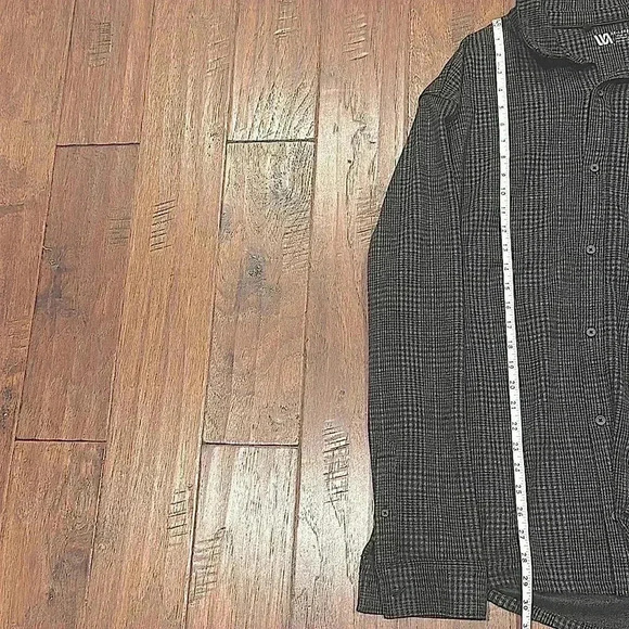 Dark Gray Button Down Thick Long Sleeve Top - Picture 10 of 11